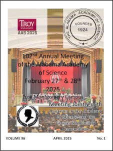 journal article cover featuring background image with the davis theatre troy university montgomery campus